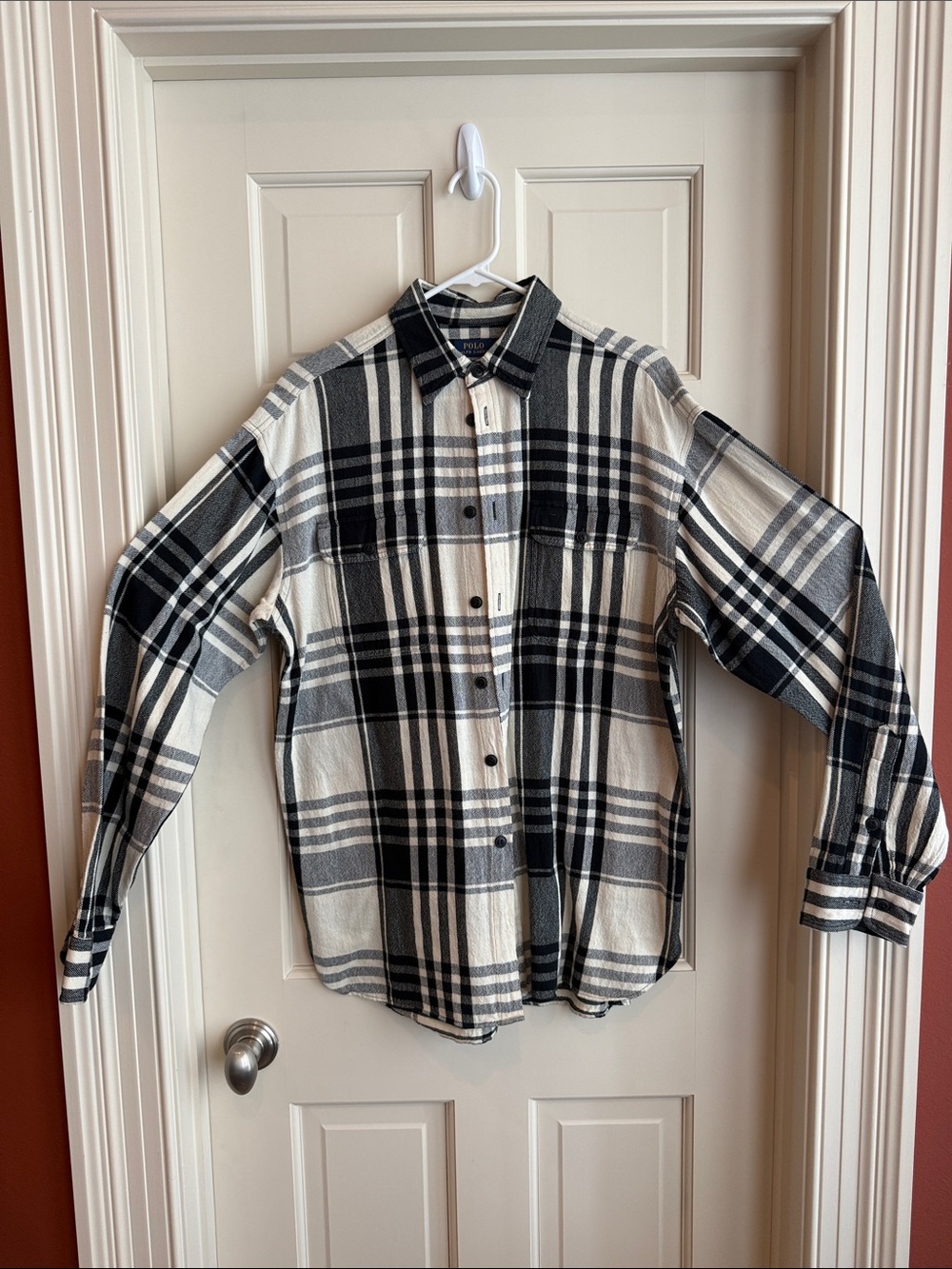 Polo by Ralph Lauren Women's Black & Cream Plaid Button-Down Shirt